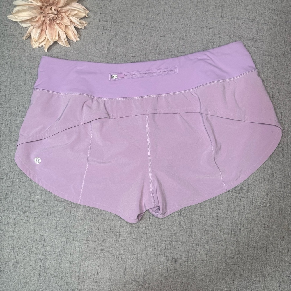 Lululemon Speed Up Athletic Shorts Lilac Quartz Purple Size 10 - Picture 5 of 7